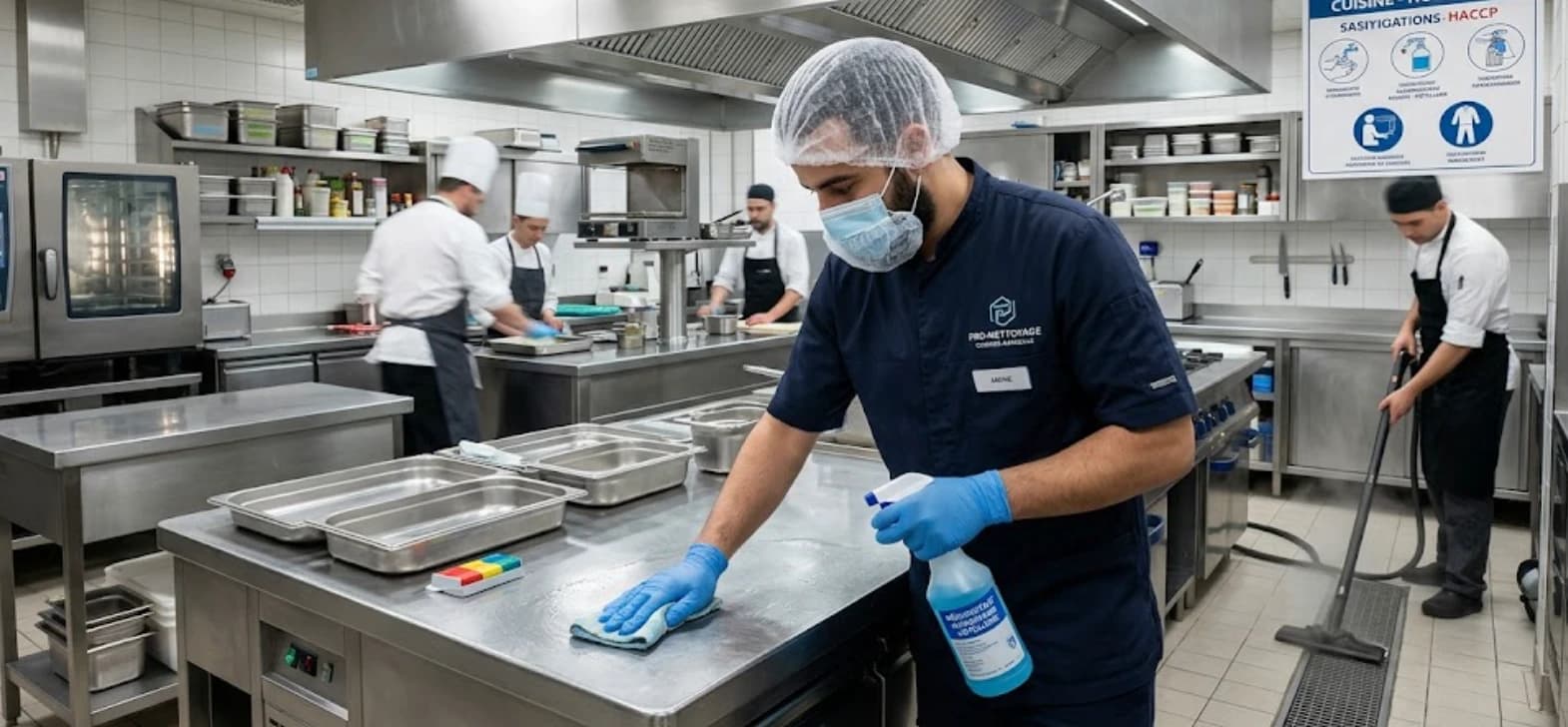 Nettoyage et désinfection d'une cuisine professionnelle en hôtellerie par les experts INH